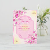Carte de réponse de mariage rose et or vibrant (Debout devant)