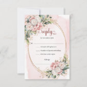 Carte de réponse de mariage Rose Gold poussiéreuse (Devant)