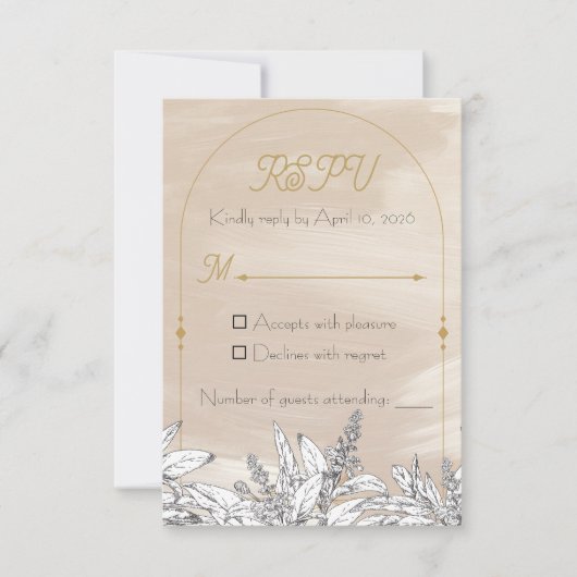 Carte de réponse de mariage Rose pastel (Devant)