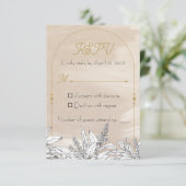 Carte de réponse de mariage Rose pastel (Debout devant)