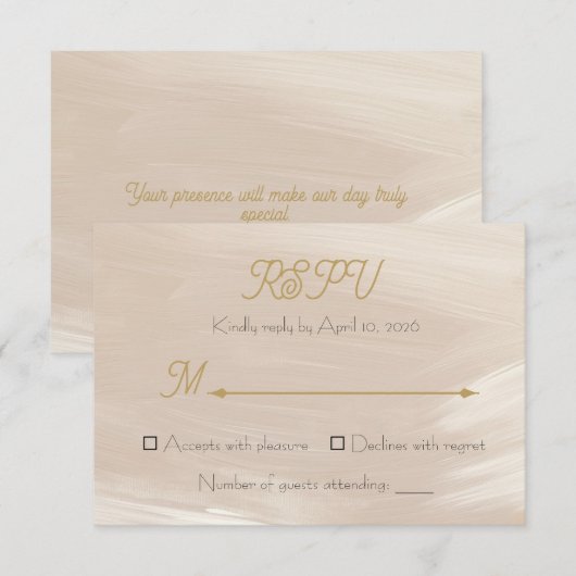 Carte de réponse de mariage rose pastel (style 2) (Devant / Derrière)