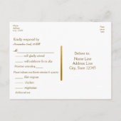 Carte de réponse de mariage rose pêche et faux str (Dos)