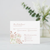 Carte de réponse de mariage rose poudré moderne (Debout devant)
