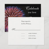 Carte de réponse de mariage rose pour célébration (Devant / Derrière)