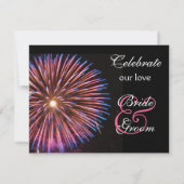 Carte de réponse de mariage rose pour célébration (Dos)