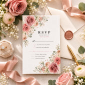 Carte de réponse de mariage Rose Poussiéreuse