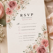 Carte de réponse de mariage Rose Poussiéreuse