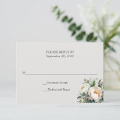 Carte de réponse de mariage Rose Romantique (Debout devant)