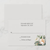 Carte de réponse de mariage Rose Romantique (Devant / Derrière)