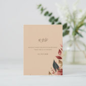 Carte de réponse de mariage Rose tropicale moderne (Debout devant)