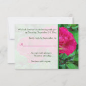 Carte de réponse de mariage Roses roses et jaunes (Dos)