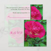 Carte de réponse de mariage Roses roses et jaunes (Devant / Derrière)