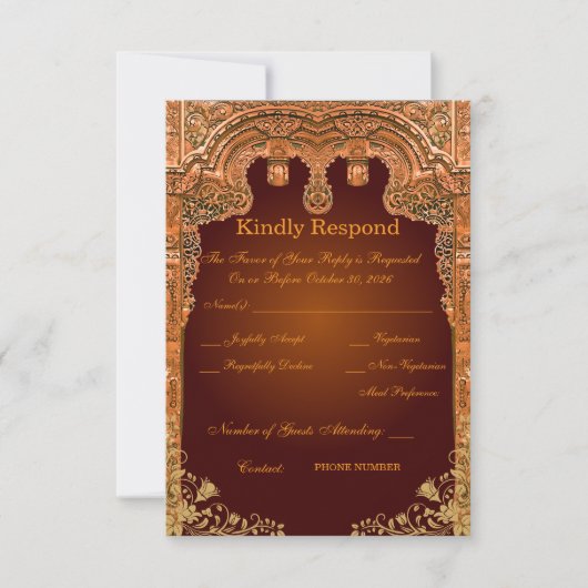 Carte de réponse de mariage royal (Devant)