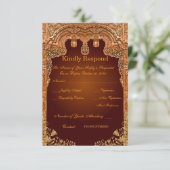 Carte de réponse de mariage royal (Debout devant)