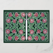 Carte de réponse de mariage royal avec épée floral (Verso)