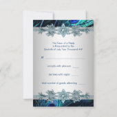 Carte de réponse de mariage Royal Blue Silver Indi (Dos)