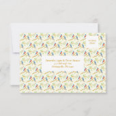 Carte de réponse de mariage RSVP des Merles bleus (Dos)
