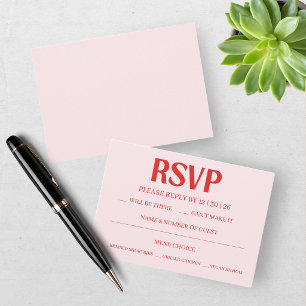 Carte de réponse de mariage RSVP Rétro Saint-Valen