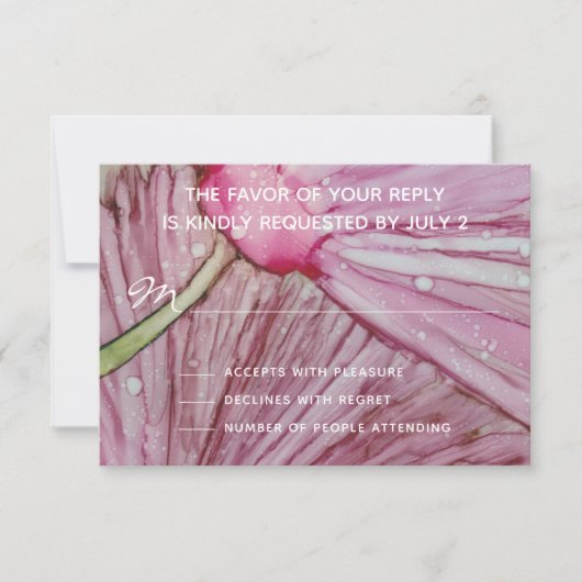 Carte de réponse de mariage RSVP Turquoise & Laven (Devant)