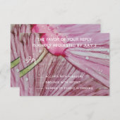 Carte de réponse de mariage RSVP Turquoise & Laven (Devant / Derrière)