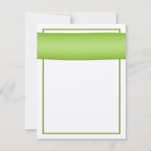 Carte de réponse de mariage Ruban vert Daisy Gerbe (Dos)