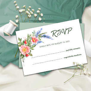 Carte de réponse de mariage rustique à la lavande