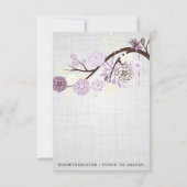 Carte de réponse de mariage rustique aux fleurs de (Dos)