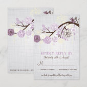 Carte de réponse de mariage rustique aux fleurs de (Devant / Derrière)