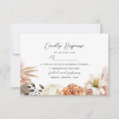 Carte de réponse de mariage rustique aux fleurs pê (Devant)