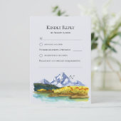Carte de réponse de mariage rustique Blue Mountain (Debout devant)