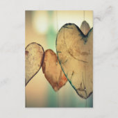 Carte de réponse de mariage Rustique Bokeh Cœurs (Dos)
