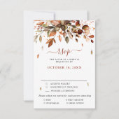 Carte de réponse de mariage rustique de campagne d (Devant)