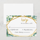 Carte de réponse de mariage rustique Eucalyptus Go (Devant / Derrière)