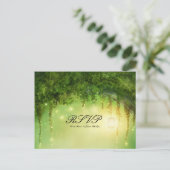 Carte de réponse de mariage rustique Forêt Enchant (Debout devant)