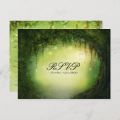 Carte de réponse de mariage rustique Forêt Enchant (Devant / Derrière)