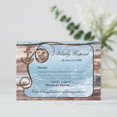 Carte de réponse de mariage rustique romantique na (Debout devant)