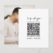 Carte de réponse de mariage scannable par code QR  (Devant / Derrière)