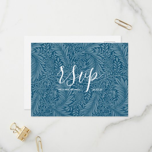 Carte de réponse de mariage | Script Sea Vibes (Devant/Arrière en situation)