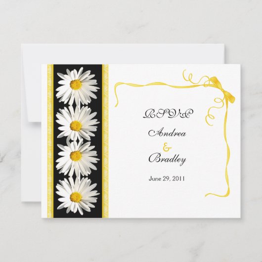Carte de réponse de mariage Shasta Daisy (Devant)
