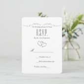 Carte de réponse de mariage Silver Hearts & Sparkl (Debout devant)