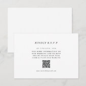 Carte de réponse de mariage simple avec QR Code RS (Devant / Derrière)