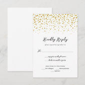 Carte de réponse de mariage simple élégante en con (Devant / Derrière)