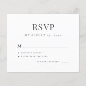Carte de réponse de mariage simple élégante modern (Devant)