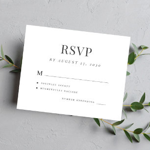 Carte de réponse de mariage simple élégante modern