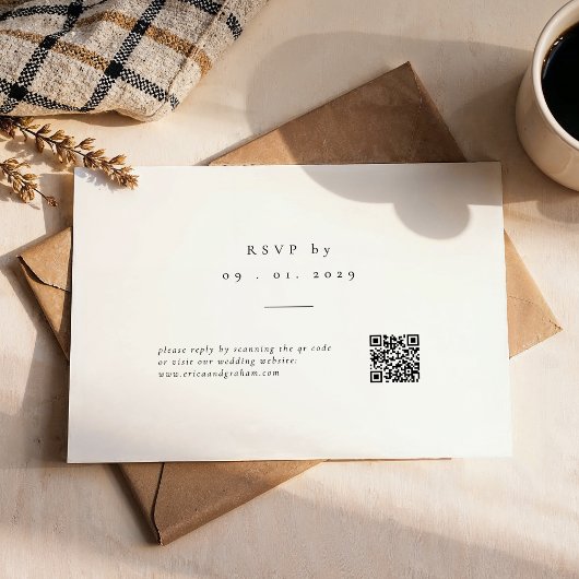Carte de réponse de mariage simple et classique av