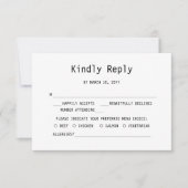 Carte de réponse de mariage simple et douce (Devant)