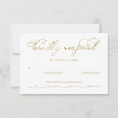 Carte de réponse de mariage simple et élégante ave (Devant)