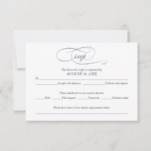 Carte de réponse de mariage simple et élégante ble