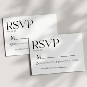 Carte de réponse de mariage simple et minimaliste 