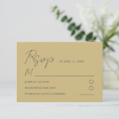 Carte de réponse de mariage simple feuille de gink (Debout devant)